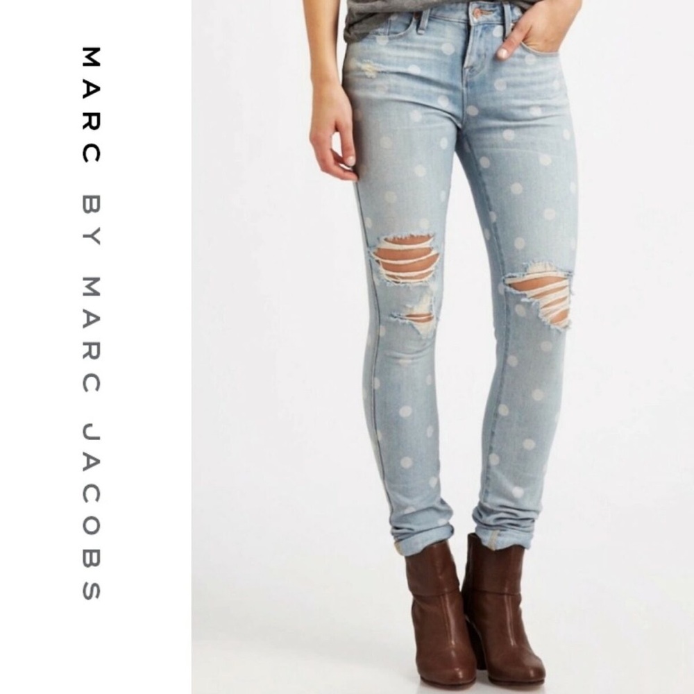MARC by MARC JACOBS Lily Dot Distressed Jeans, 26